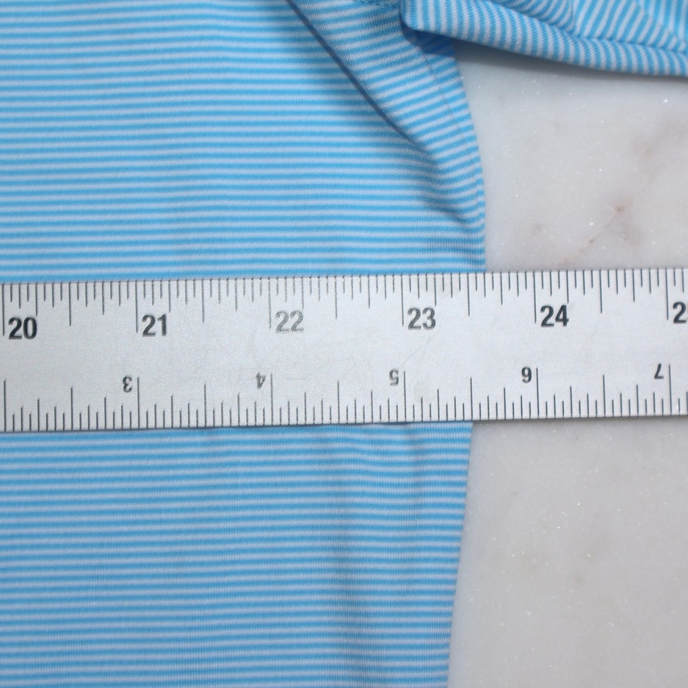 F&G Tech Mens Blue Striped Governors Club North Carolina Golf Polo Shirt L - Picture 5 of 8